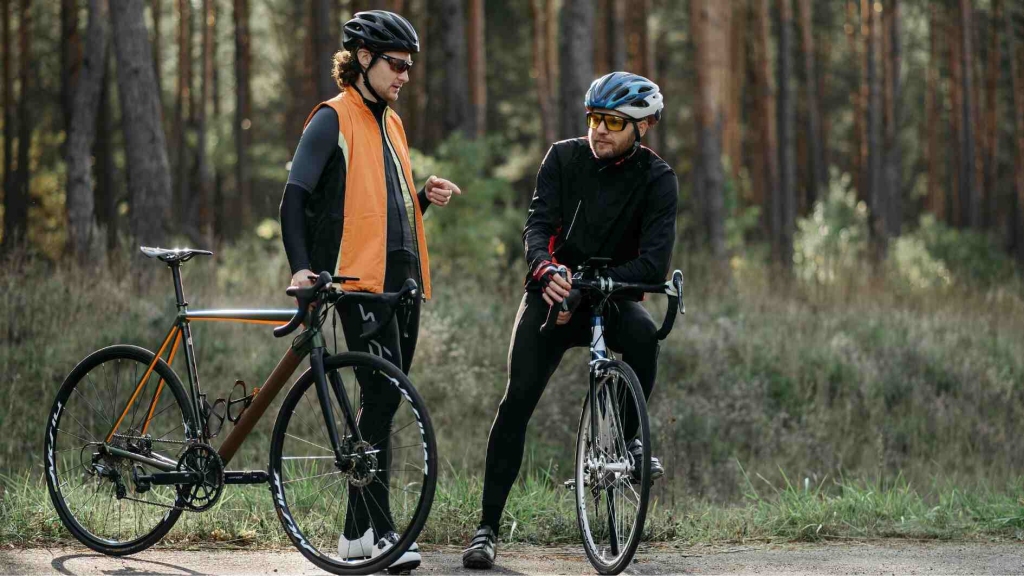 Bikers talking with each other